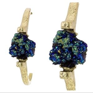 🛍 Handmade Druzy Metallic Textured Gold Bracelet